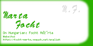 marta focht business card